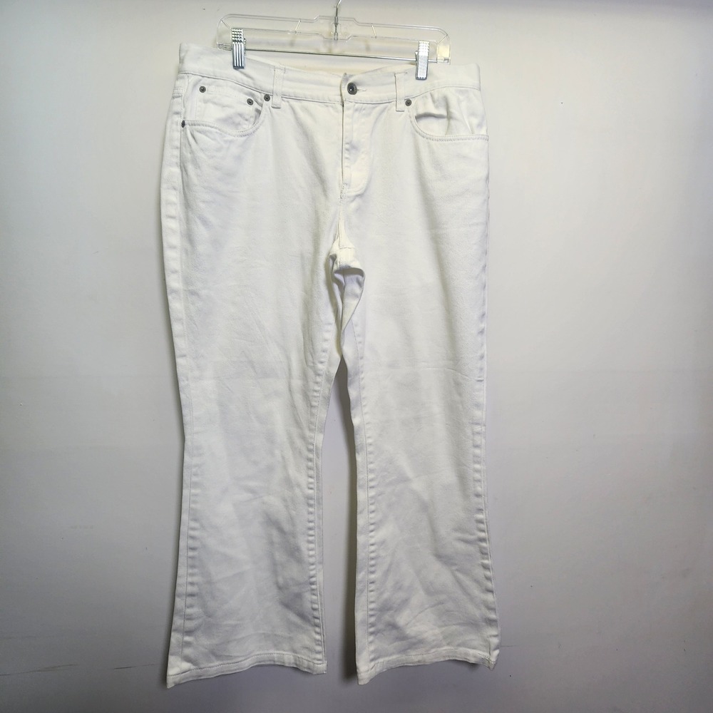 Lauren Jeans Co Premium Women's White Denim Jeans Sz 14/16 Contemporary Bootcut
